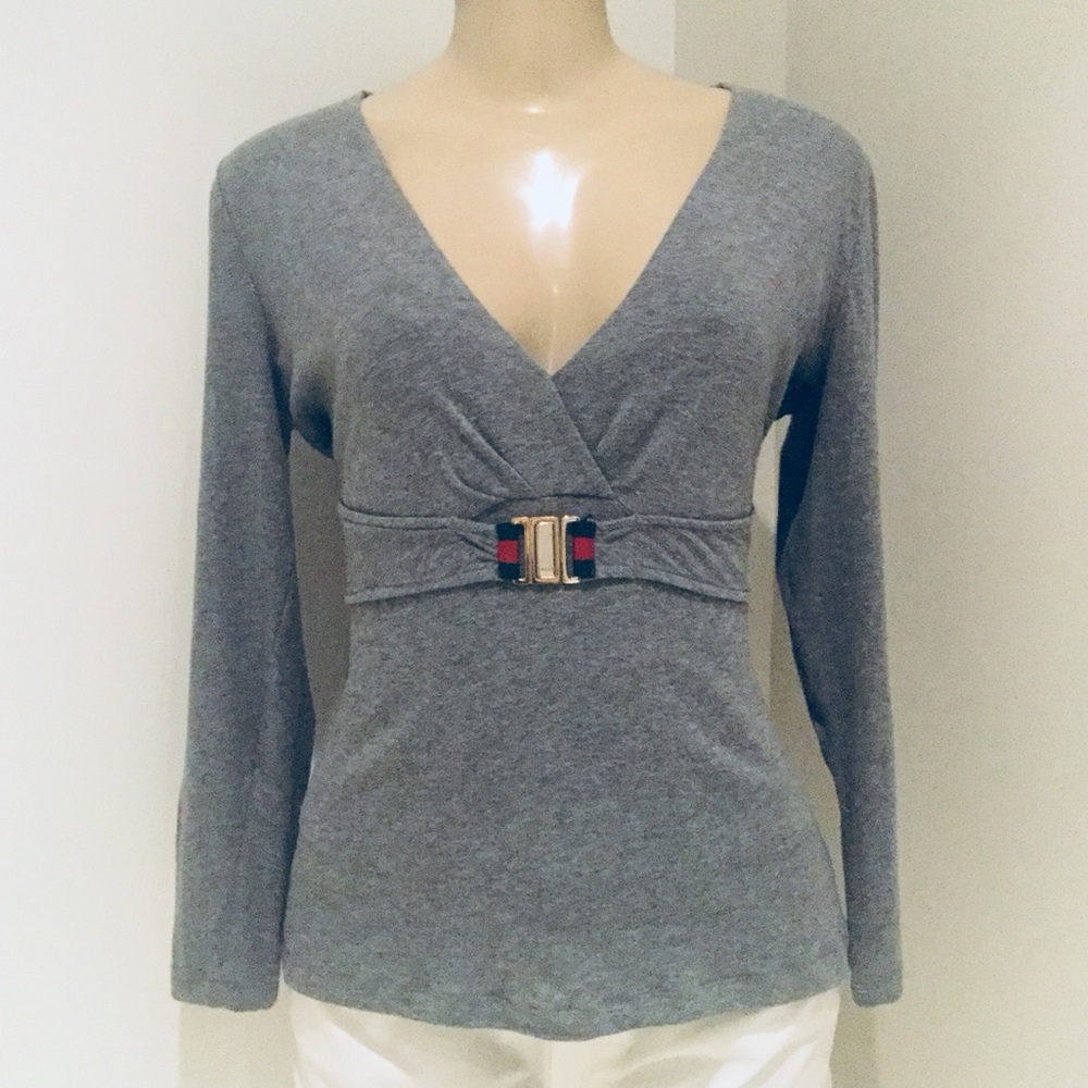 GUCCI GREY LONG SLEEVES TOP.